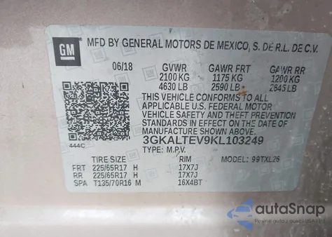 2019 GMC Terrain Sle from USA, damaged, VIN 3GKALTEV9KL103249